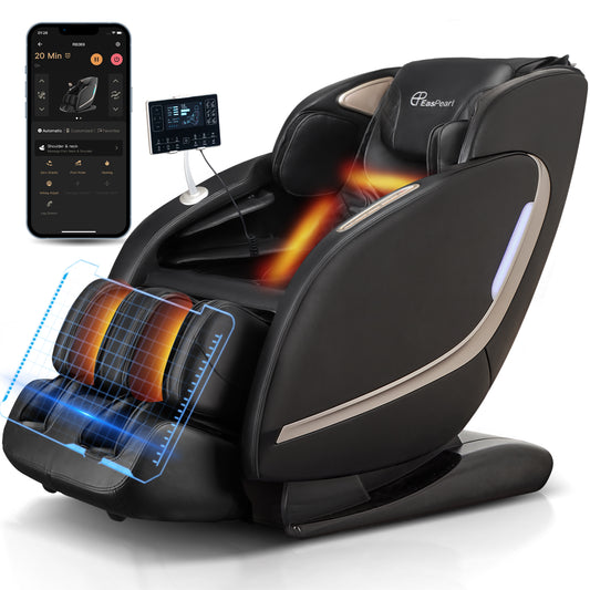 EasPearl® R8089 4D Zero Gravity Massage Chair with Heat, Electric Footrest Extension