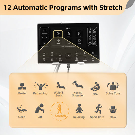 EasPearl® R8089  - Shiatsu Stretch Massage Recliner with Electric Footrest Extension