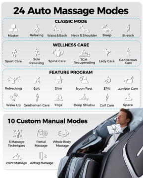 BOSSCARE GR8676 4D Massage Chair Zero Gravity Shiatsu SL-Track AI APP Control Heating Back