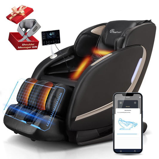 EasPearl® R8089 4D Fascia Rollers Zero-G Full Body Massage Chair with LCD Screen - EasPearl