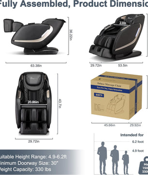 EasPearl R8079 4D Massage Chair with More Wider Heating, USB Port Insert
