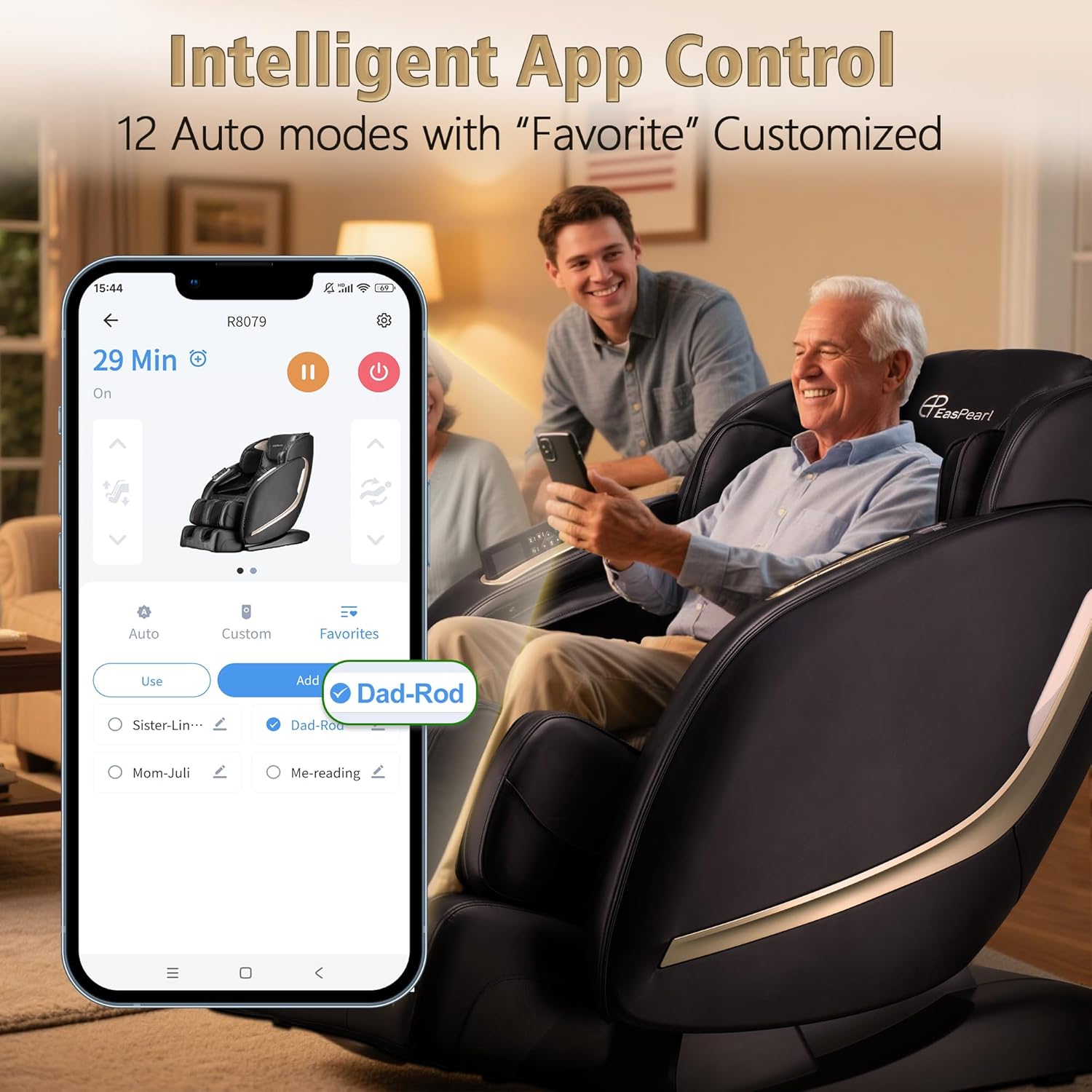 EasPearl R8079 4D Massage Chair with More Wider Heating, USB Port Insert