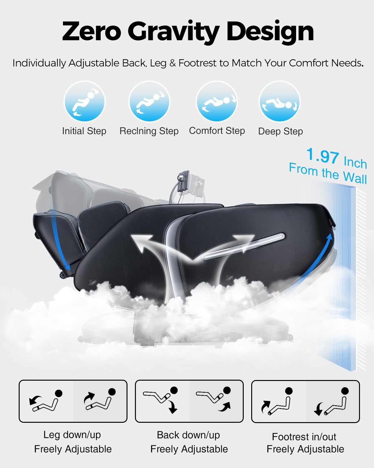 BOSSCARE GR8676 4D Massage Chair Zero Gravity Shiatsu SL-Track AI APP Control Heating Back