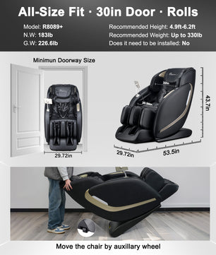 EasPearl® R8089 PRO - Shiatsu Stretch Massage Recliner with APP OTA Remote Controller