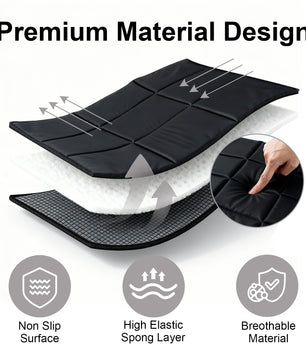 EasPearl® Back Pad & Seat Cushion for Massage Chair, Foam Cushion, Nylon Fabric, One Size Fits All (Black)