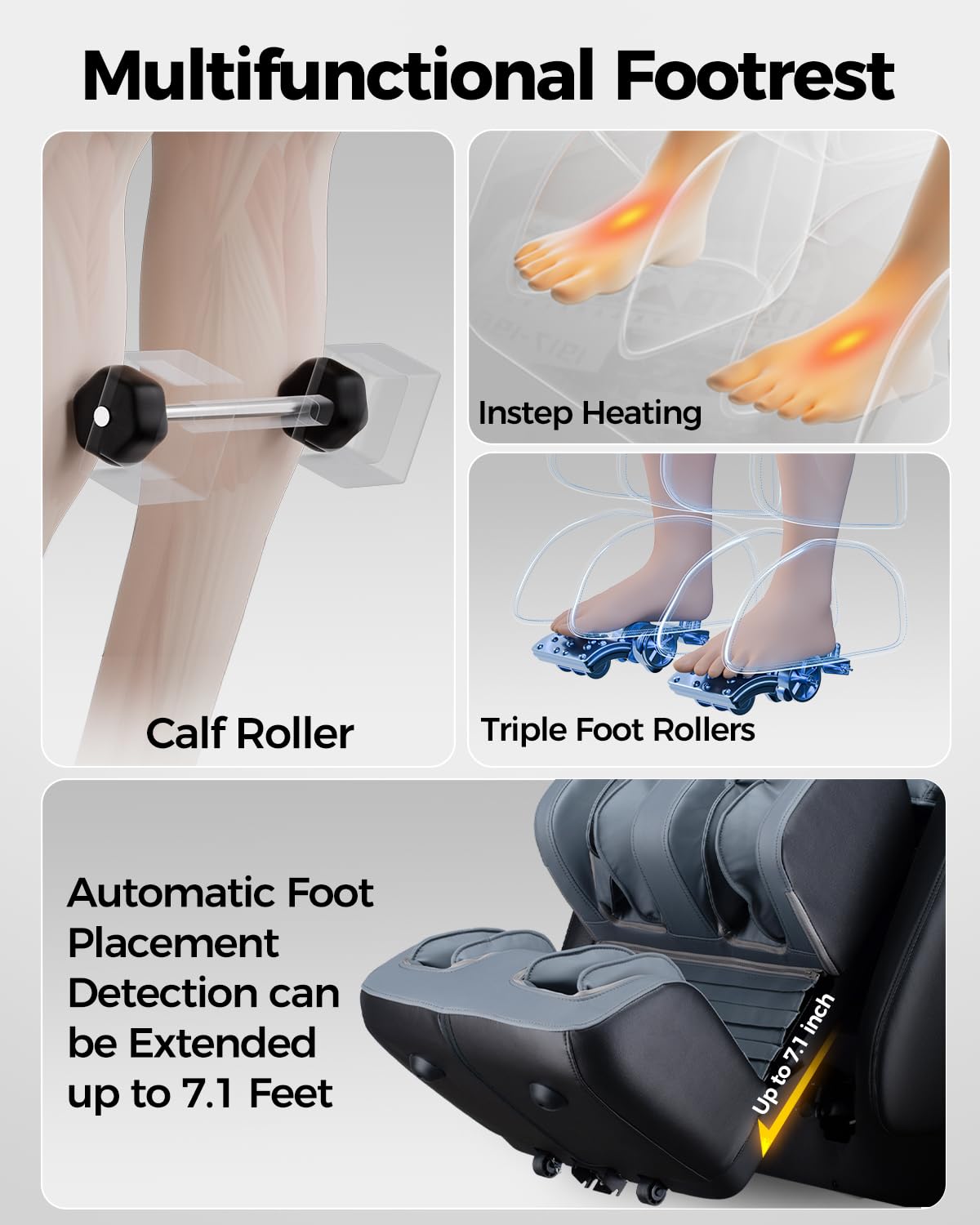 BOSSCARE GR8676 4D Massage Chair Zero Gravity Shiatsu SL-Track AI APP Control Heating Back