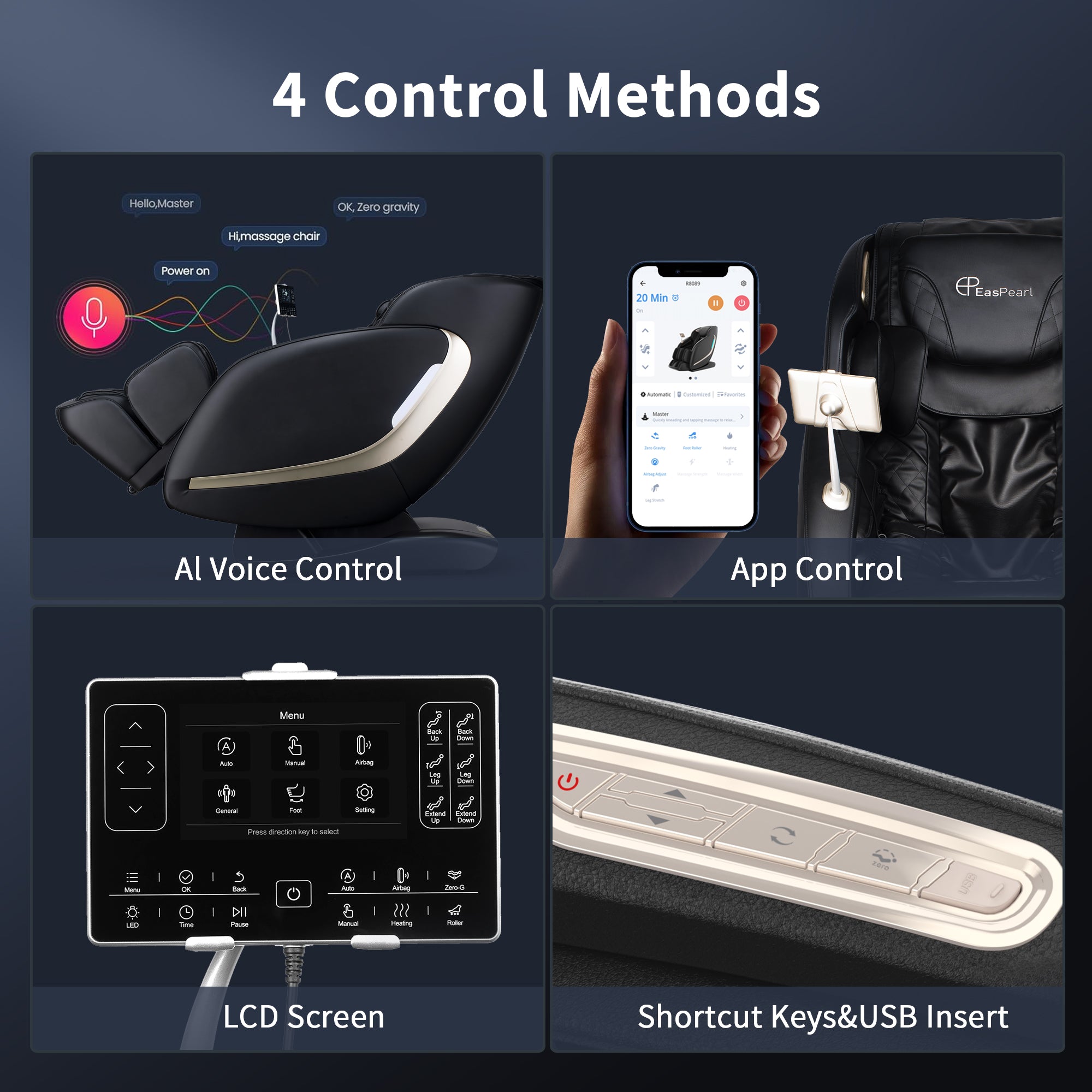 TOP SELLER - EasPearl® R8089 Upgrade 4D Massage Chair with