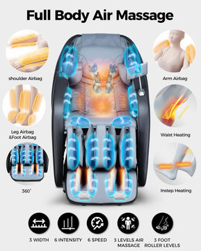 BOSSCARE GR8676 4D Massage Chair Zero Gravity Shiatsu SL-Track AI APP Control Heating Back