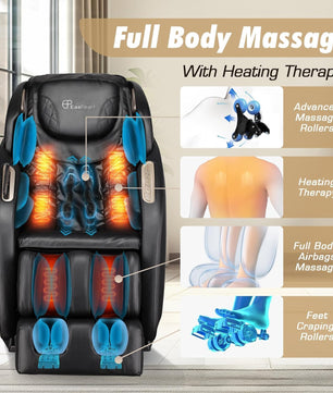 EasPearl R8079 4D Massage Chair with More Wider Heating, USB Port Insert