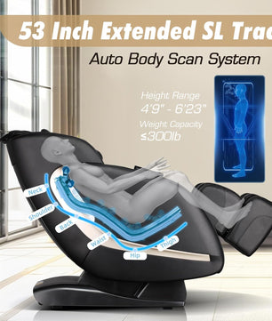 EasPearl R8079 4D Massage Chair with More Wider Heating, USB Port Insert