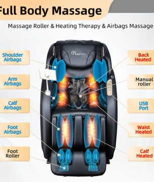 EasPearl® R8089  - Shiatsu Stretch Massage Recliner with Electric Footrest Extension