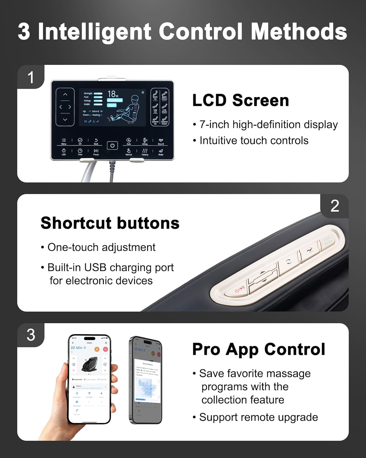 EasPearl® R8089 PRO - Shiatsu Stretch Massage Recliner with APP OTA Remote Controller