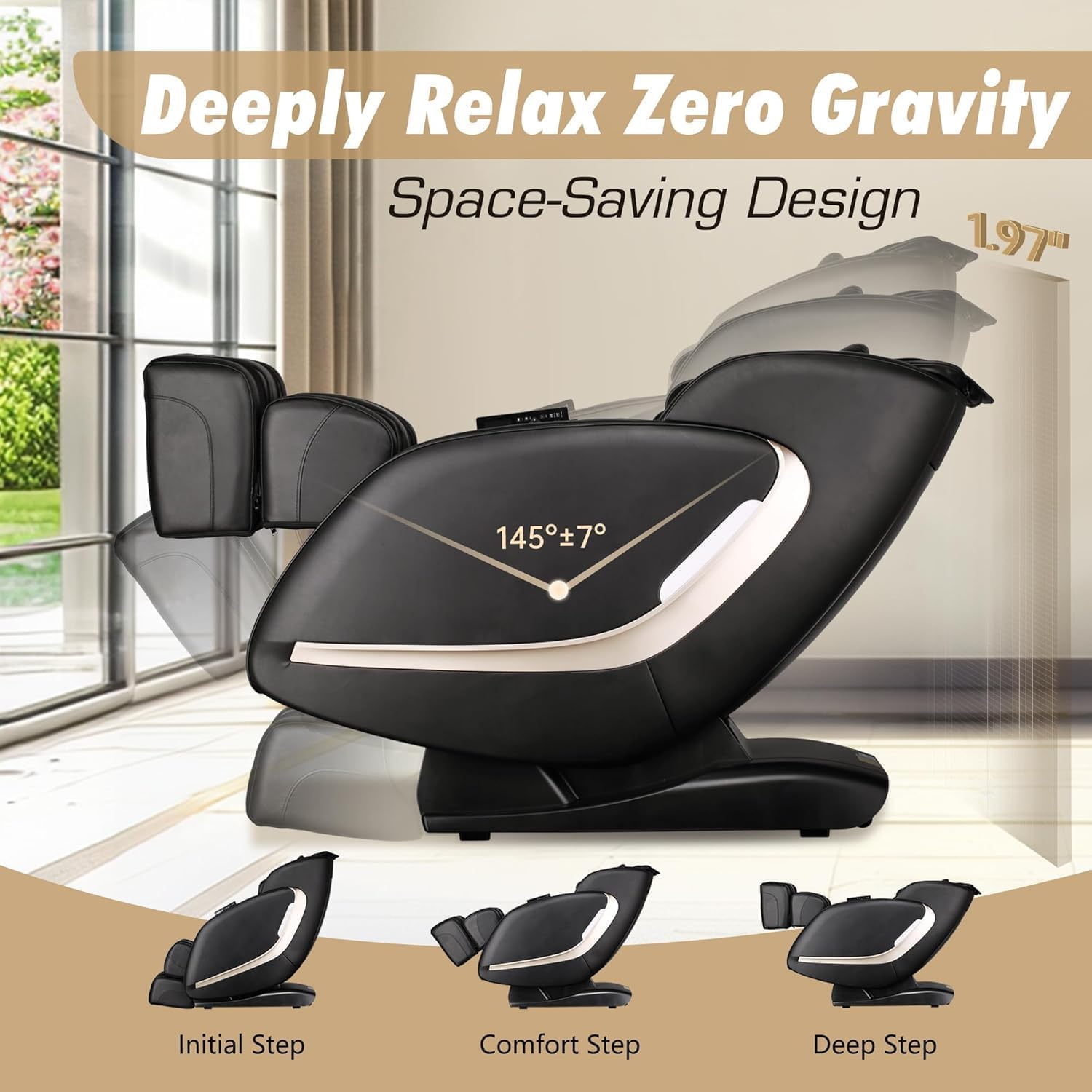 EasPearl R8079 4D Massage Chair with More Wider Heating, USB Port Insert