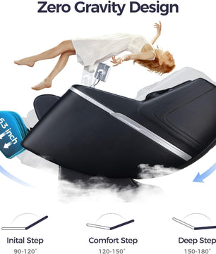 Zero gravity massage chair with reclining design
