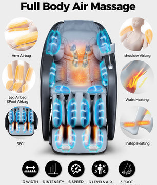 BOSSCARE GR8676 4D Massage Chair Zero Gravity Shiatsu SL-Track AI APP Control Heating Back