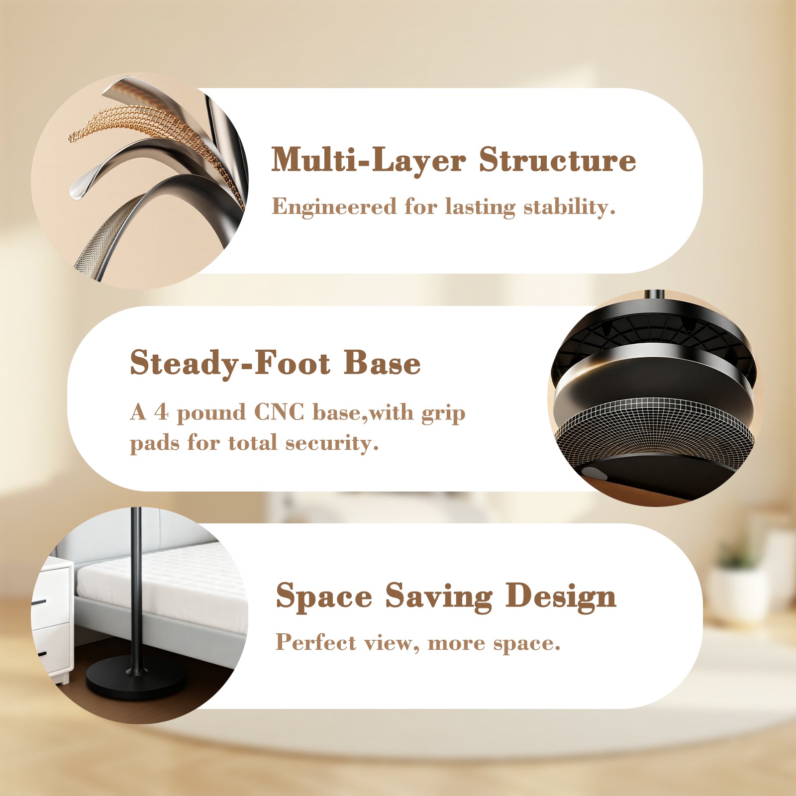 EasPearl desk phone stand with strong base