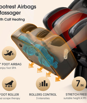 EasPearl foot massage chair with footest, airbags and calf heating-r8069