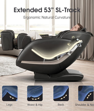 EasPearl full body massage chair extended SL-track from neck to hip-r8069