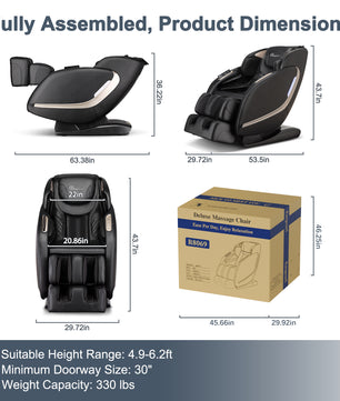 EasPearl product dimensions on massage chair for sale-8069