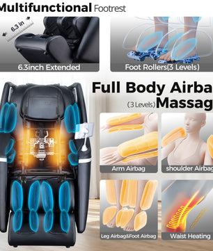 Airbag massage chair with full body compression