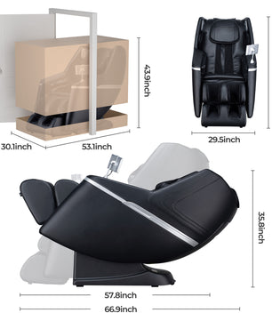SL track massage chair dimensions and size guide