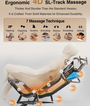 BOSSCARE SQ813 2026 4D Massage Chair Full Body, 24 Modes SL-Track Shiatsu Recliner with Foot Rollers