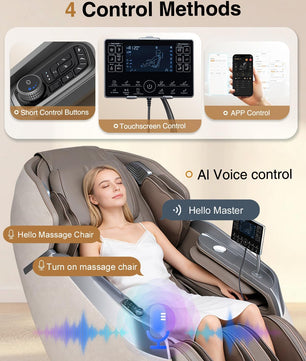 BOSSCARE SQ813 2026 4D Massage Chair Full Body, 24 Modes SL-Track Shiatsu Recliner with Foot Rollers