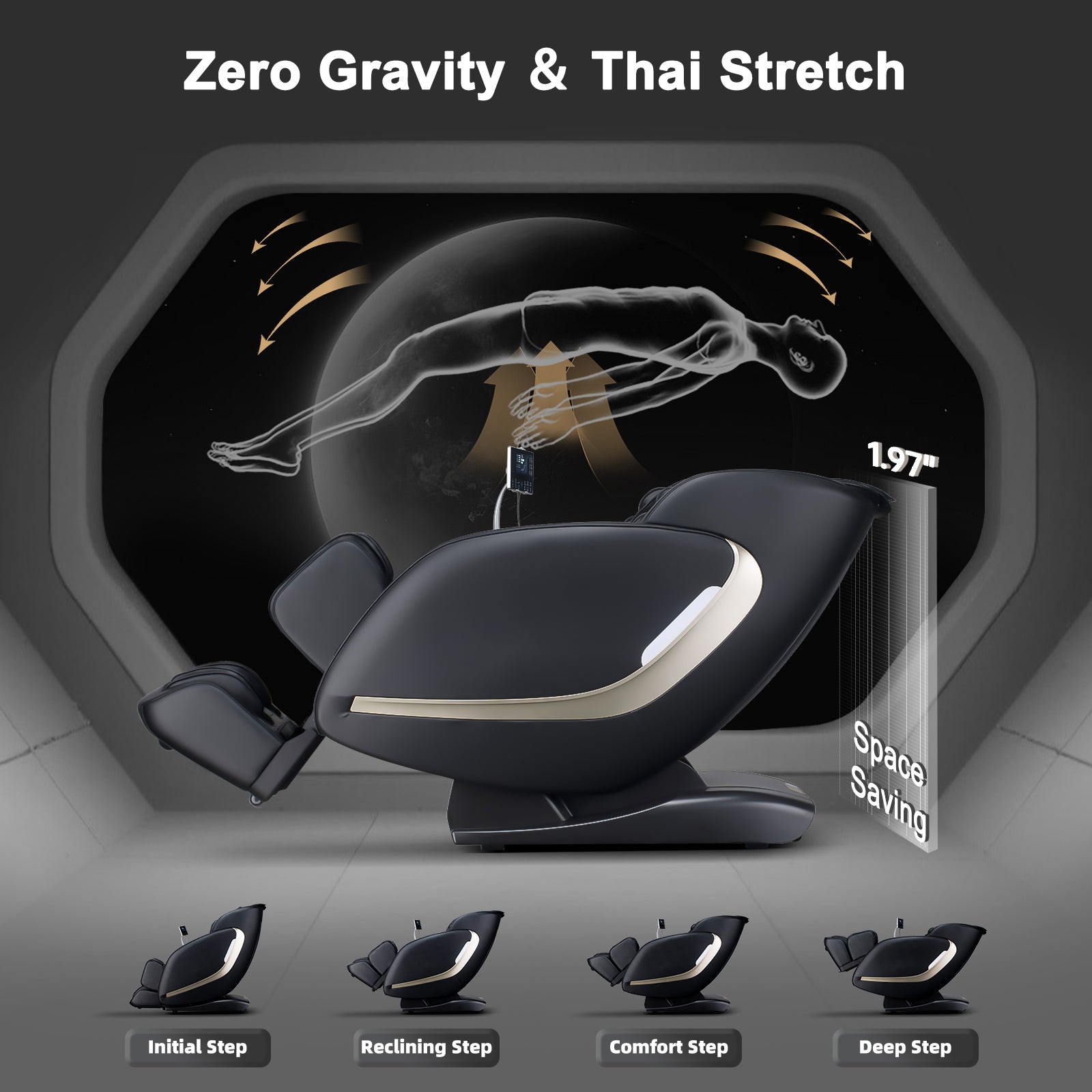 EasPearl® R8089 PRO - Shiatsu Stretch Massage Recliner with APP OTA Re