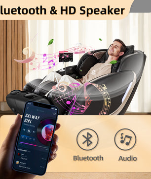 EasPearl® R8089  - Shiatsu Stretch Massage Recliner with Electric Footrest Extension