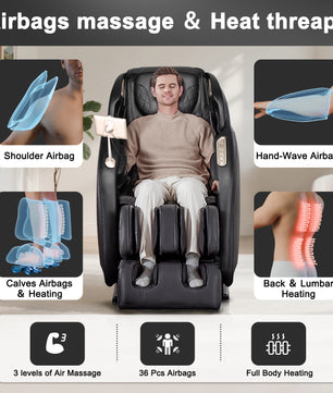 EasPearl® R8089 PRO - Shiatsu Stretch Massage Recliner with APP OTA Remote Controller