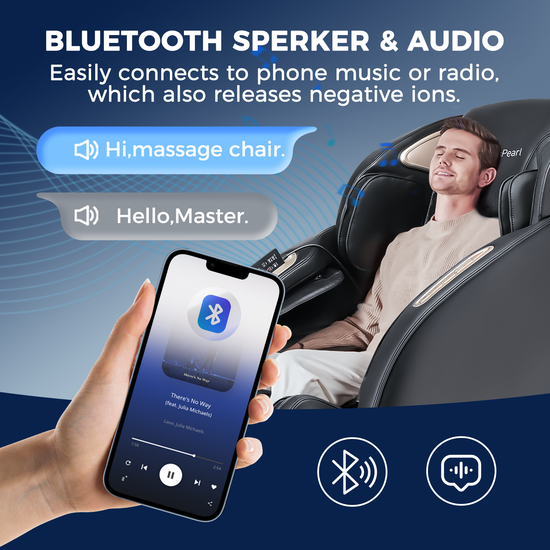 easpearl massage chair with bluetooth speaker-r8079